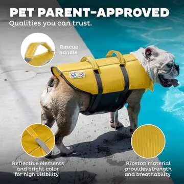 Outward Hound Granby Splash Yellow Dog Life Jacket, Small