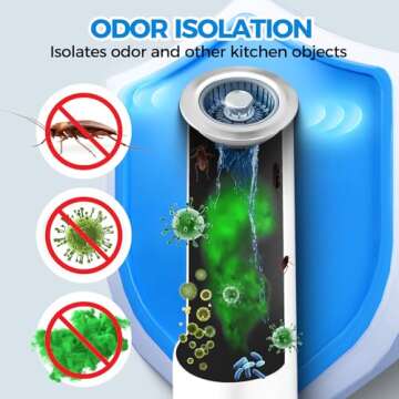 Upgraded 3in1 Kitchen Sink Drain Strainer & Sink Stopper, Stainless Steel Kitchen Drain Plug & Cover with Anti-Clogging Basket Strainer, Fit US Standard 3-1/2'' Sink Drain Hole, Silver