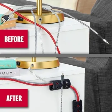 VELCRO Cord Organizer - Desk & Nightstand, 5 Slots