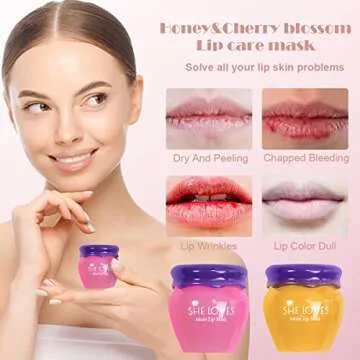 Honey Lip Mask, Lip Masks for Dry Lips, Day and Night Repair The Lip Color Fade Lip Lines Hydrating Prevention Dry and Crack Lipstick Raincoat, Sleeping Lip Mask (honey for day use)
