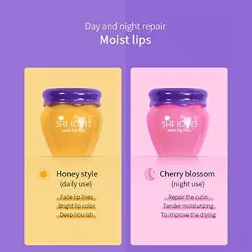 Honey Lip Mask, Lip Masks for Dry Lips, Day and Night Repair The Lip Color Fade Lip Lines Hydrating Prevention Dry and Crack Lipstick Raincoat, Sleeping Lip Mask (honey for day use)