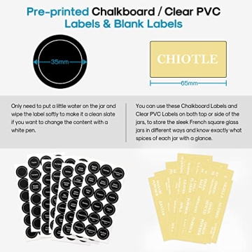 AOZITA 14 Pcs Glass Spice Jars & Labels Set