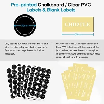 AOZITA 14 Pcs Glass Spice Jars & Labels Set