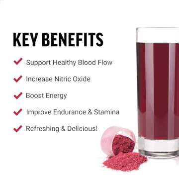 Force Factor Total Beets Drink Mix Superfood Powder for Energy & Heart Health