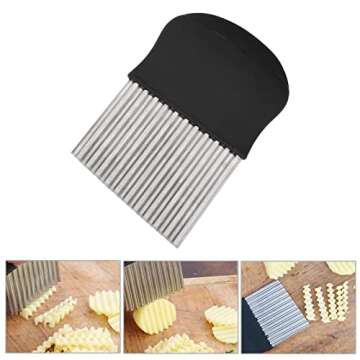 HTBMALL Crinkle Cutter, Wavy Chopper Knife, Upgraded Stainless Steel Crinkle Blade, Safe Kitchen Too...