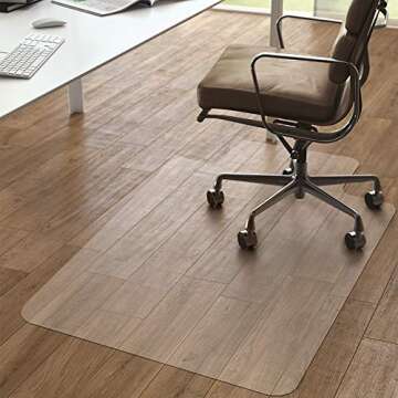 Vicwe Hardwood Floor Office Chair mat, 2 PCS, 36 x 48 inches Clear Desk Hard Floor Chair Mat Protector, Office Mats for Rolling Chairs, with Lip