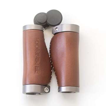 Short Ergonomic Leather Grips for Brompton Handlebar