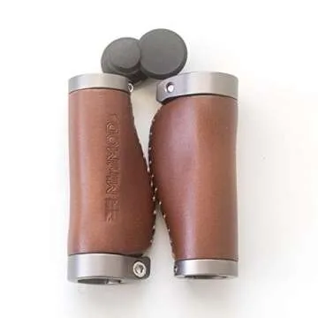 Short Ergonomic Leather Grips for Brompton Handlebar