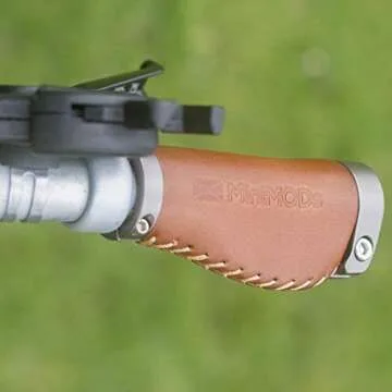 Short Ergonomic Leather Grips for Brompton Handlebar