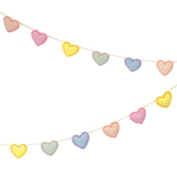 Meri Meri Felt Heart Party Banner - 10' Padded Hearts Garland for All Occasions
