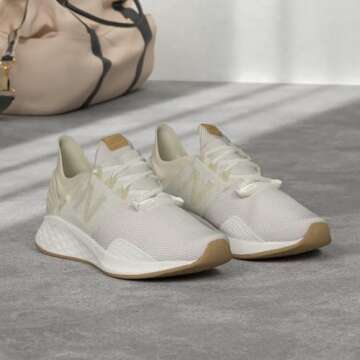 New Balance Women's Fresh Foam Roav V1 Running Shoe, Sea Salt/Bone/Incense, 12