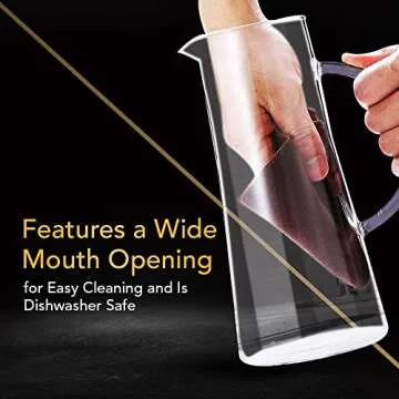 Richro Glass Pitcher With Lid and Spout Set of 2 - Heat Resistant Glass Carafe Pitcher With Stainless Steel Lid 50 oz Good For Coffee Juice Beverage Pitcher For Juice and Iced Tea Pitcher Water Carafe