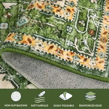 Lahome Boho Tribal 5x7 Rug - Washable Non-slip Indoor Carpet