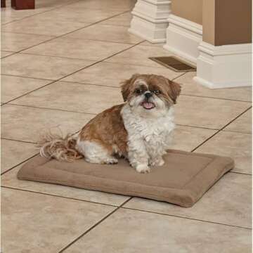 MidWest Homes for Pets Deluxe Micro Terry Pet Bed, Dog Bed & Crate Mat, Taupe, 23.0" L x 18.0" W x 1...