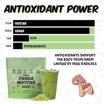 Renude Chaga Matcha - Chaga Mushroom Powder, Matcha Superfood Drink Mix with Adaptogens, Ceremonial Grade Mushroom Matcha, Keto, Vegan, Sugar Free, Natural Energy and Immune Support - 10 Servings