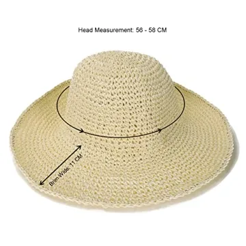 Sydbecs Women's Sun Hats Wide Brim UPF50+ Foldable