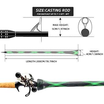 SF XL Casting Rod Socks for Up to 8FT Rods - 2PCS