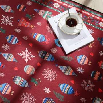 Rugcomf Christmas Runner Rug Washable Christmas Kitchen Rugs 2'6''x8'Runner Rug Thin Non-Slip for Entryway Indoor Red Holiday Rug Runner for Hallways, Laundry, Bedroom, Bathroom(Xmas Snowflake Red)