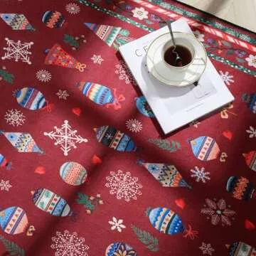 Rugcomf Christmas Runner Rug Washable Christmas Kitchen Rugs 2'6''x8'Runner Rug Thin Non-Slip for Entryway Indoor Red Holiday Rug Runner for Hallways, Laundry, Bedroom, Bathroom(Xmas Snowflake Red)