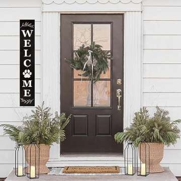 Perfnique Modern Farmhouse Lantern Decor, 19.7'' 22'' Set of 2 Black Metal Lanterns, 2 LED 6hr Timer Flickering Flameless Candles, Lanterns Decorative for Porch, Patio, Fireplace Mantle, Christmas