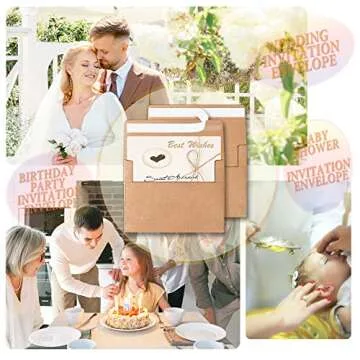 ASSTAONO-Kraft Envelopes,100 Pack 5x7 Invitation Envelopes,A7 Envelopes,Brown Envelopes for 5x7 Cards,Weddings,Birthday,Graduation,Office,Baby shower,self seal quickly,5.25x7.25 Inches