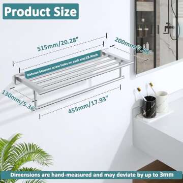 Alise 28 Inch Towel Racks for Bathroom, Towel Rack Wall Mounted with Tower Bars, SUS 304 Stainless Steel Bathroom Shelf, Heavy Duty Hand Towel Holder (Brushed Nickel)