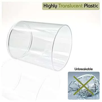 Qihomy 10-Ounce Qtip Holder Dispenser for Cotton Balls, Cotton Swabs, Cotton round pads, Clear Plastic Apothecary Jar Set for Bathroom Canister Storage Organization, Dresser Organizer (2 Pack)