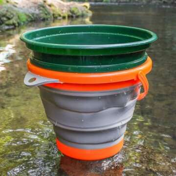 ASR Outdoor Silicone Collapsible Bucket for Gold Prospecting