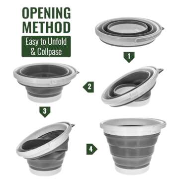 ASR Outdoor Silicone Collapsible Bucket for Gold Prospecting