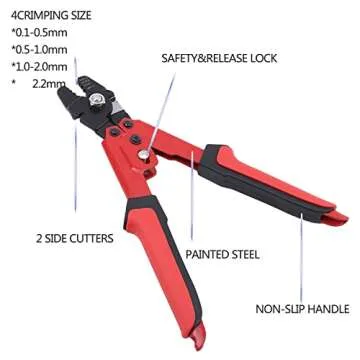 Wire Rope Crimping Tool Kit, with 1/16-304 Stainless Steel Cable 165 ft (7x7 Strand Core), 100 Cable...