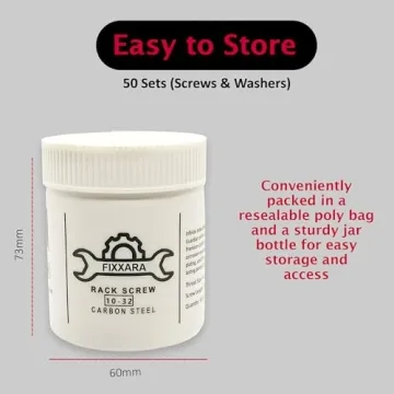 FIXXARA 10-32 Rack Screws & Washers Set 50-Pack