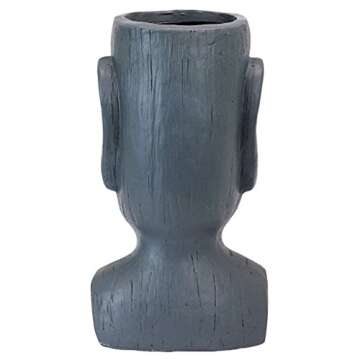 Design Toscano AL1917 Easter Island Massive Megalith Moai Head Planter Pot Statue, Faux Gray Stone Finish