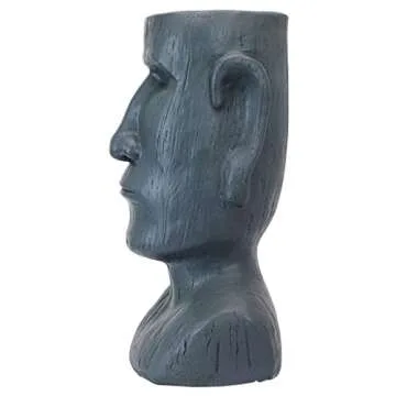 Design Toscano AL1917 Easter Island Massive Megalith Moai Head Planter Pot Statue, Faux Gray Stone Finish
