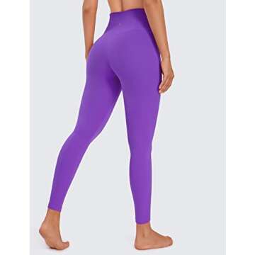 CRZ YOGA Womens Butterluxe Cross Waist Leggings 25" - V Crossover High Waisted Yoga Royal Lilac Small