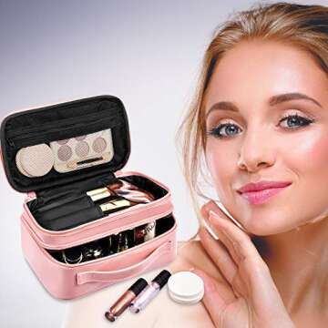 Viridian Mist Travel Makeup Bag - Elegant Organizer