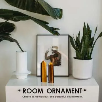 Runyangshi Tiger's eye Natural Healing Crystal Wands Height 2"-2.4", 6 Faceted Prism Wand Reiki Chakra Stone, Natural Quartz