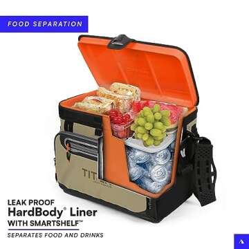 Arctic Zone Titan Deep Freeze Cooler - 30 Can Zipperless Hardbody Cooler with Deep Freeze Insulation, HardBody Liner, and SmartShelf - Process Blue