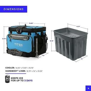 Arctic Zone Titan Deep Freeze Cooler - 30 Can Zipperless Hardbody Cooler with Deep Freeze Insulation, HardBody Liner, and SmartShelf - Process Blue