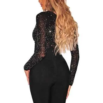 SEBOWEL Women Long Sleeve Mesh Bodysuit for All Occasions