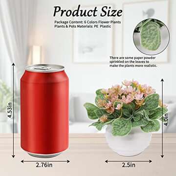 Zuvas Mini Potted Faux Plants Set for Home Decor