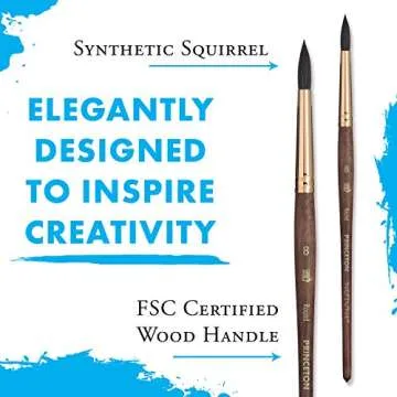 Princeton Artist Brush, Neptune Series 4750, Synthetic Squirrel Watercolor Paint Brush, Round, Size 8