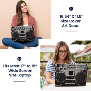 LSS Stylish Laptop Skin with Wrist Pads for 17-19" Laptops