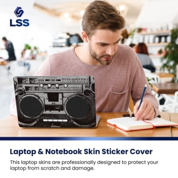 LSS Stylish Laptop Skin with Wrist Pads for 17-19" Laptops