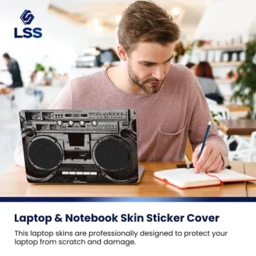 LSS Stylish Laptop Skin with Wrist Pads for 17-19" Laptops