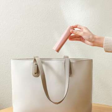 Mini Lint Roller Travel Size Small Sticky Roller for Clothes Pet Hair Remover Portable Pocket Lint Roller 40 Sheets Refillable (Pastel Pink)