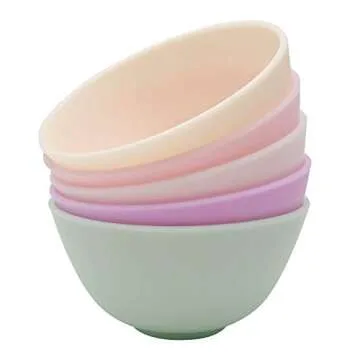 Hulless Silicone Facial Mask Mixing Bowl Set - 5 Pcs Multi Color