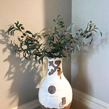 Bird Fiy 4PCS Artificial Olive Plants Branches Fruits Branch Leaves Indoor Outside Home Garden Office Wedding Décor