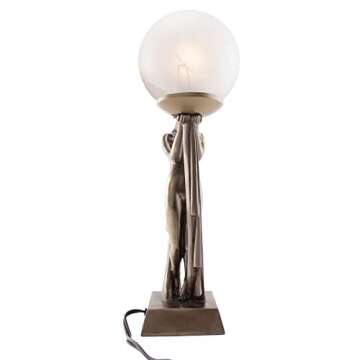 Top Collection Modern Art Deco Lady Lamp Statue - Decorative Table Lamp Sculpture in Premium Cold Ca...