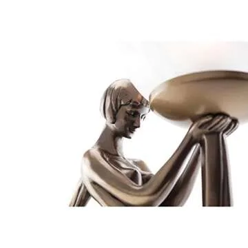 Top Collection Modern Art Deco Lady Lamp Statue - Decorative Table Lamp Sculpture in Premium Cold Cast Bronze- 16-Inch Collectible Beautiful Light Lighting Decor Goddess Figurine