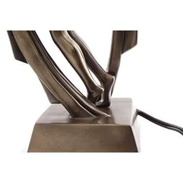 Top Collection Modern Art Deco Lady Lamp Statue - Decorative Table Lamp Sculpture in Premium Cold Cast Bronze- 16-Inch Collectible Beautiful Light Lighting Decor Goddess Figurine